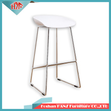 Modern Leisure Furniture White ABS Plastic Shell Stainless Steel Bar Stool